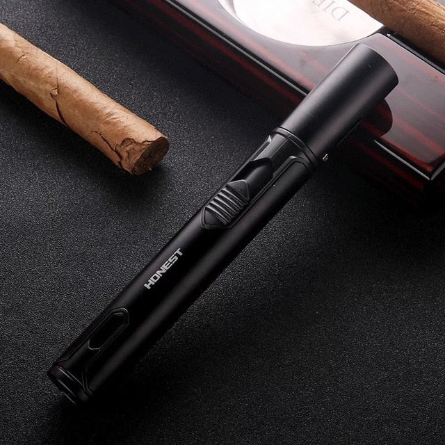 HONEST Windproof Pen Spray Gun Jet Butane Candle Lighter Metal Gas Kitchen Welding Torch Turbo Cigar Pipe Lighter Gadgets Men