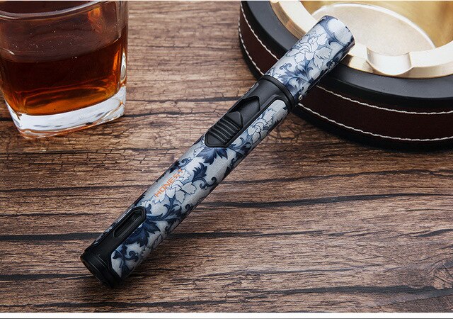HONEST Windproof Pen Spray Gun Jet Butane Candle Lighter Metal Gas Kitchen Welding Torch Turbo Cigar Pipe Lighter Gadgets Men