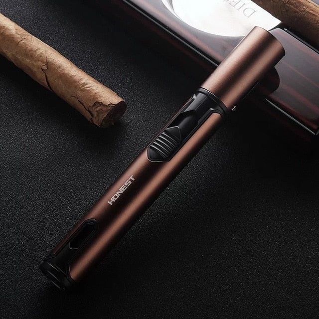 HONEST Windproof Pen Spray Gun Jet Butane Candle Lighter Metal Gas Kitchen Welding Torch Turbo Cigar Pipe Lighter Gadgets Men