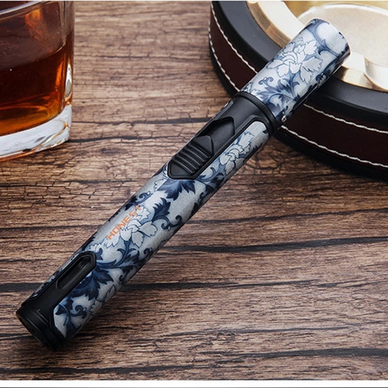 HONEST Windproof Pen Spray Gun Jet Butane Candle Lighter Metal Gas Kitchen Welding Torch Turbo Cigar Pipe Lighter Gadgets Men