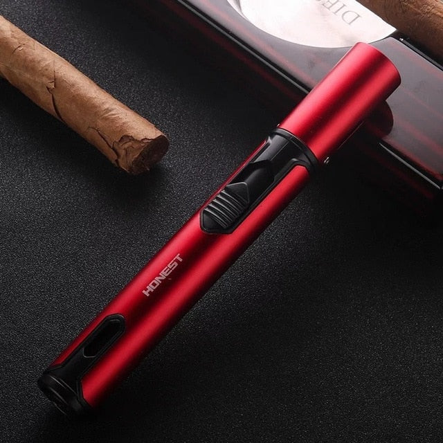 HONEST Windproof Pen Spray Gun Jet Butane Candle Lighter Metal Gas Kitchen Welding Torch Turbo Cigar Pipe Lighter Gadgets Men