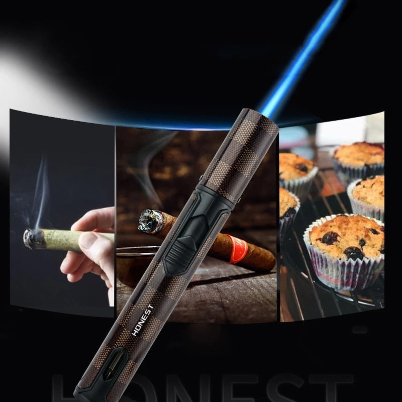 HONEST Windproof Pen Spray Gun Jet Butane Candle Lighter Metal Gas Kitchen Welding Torch Turbo Cigar Pipe Lighter Gadgets Men